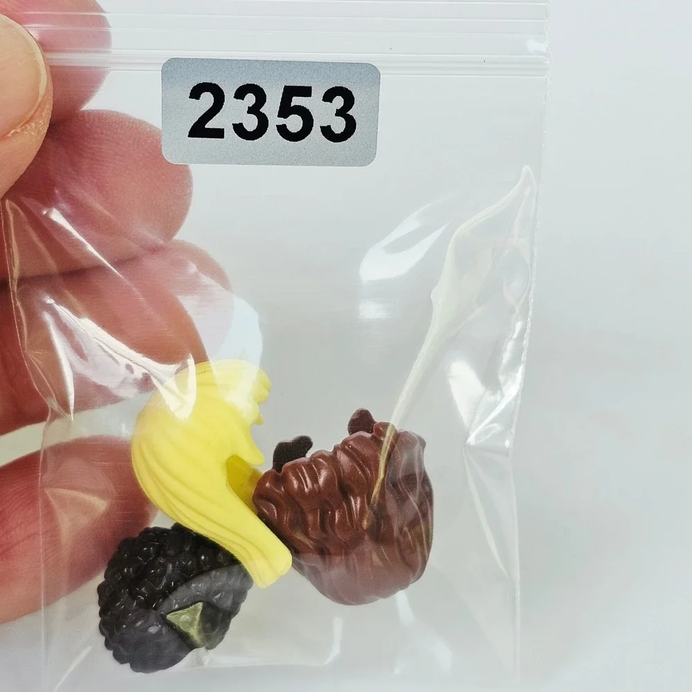 LEGO Friends Mini-doll Hair Pieces Lot of 3 Yellow Brown Curly Replacement Parts